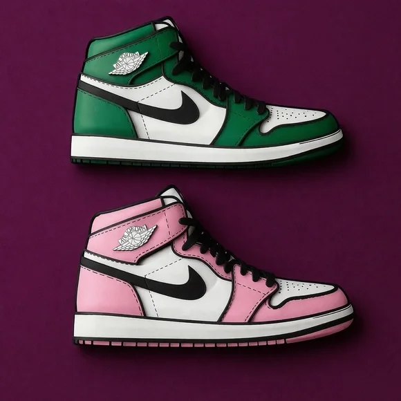 Wooden Logo Wall Decor Sneaker-Inspired Art - Set of 4 - Picture 6 of 7